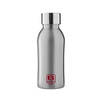 B Bottles Twin - Silver Brushed - 350 ml - Double wall thermal bottle in 18/10 stainless steel
